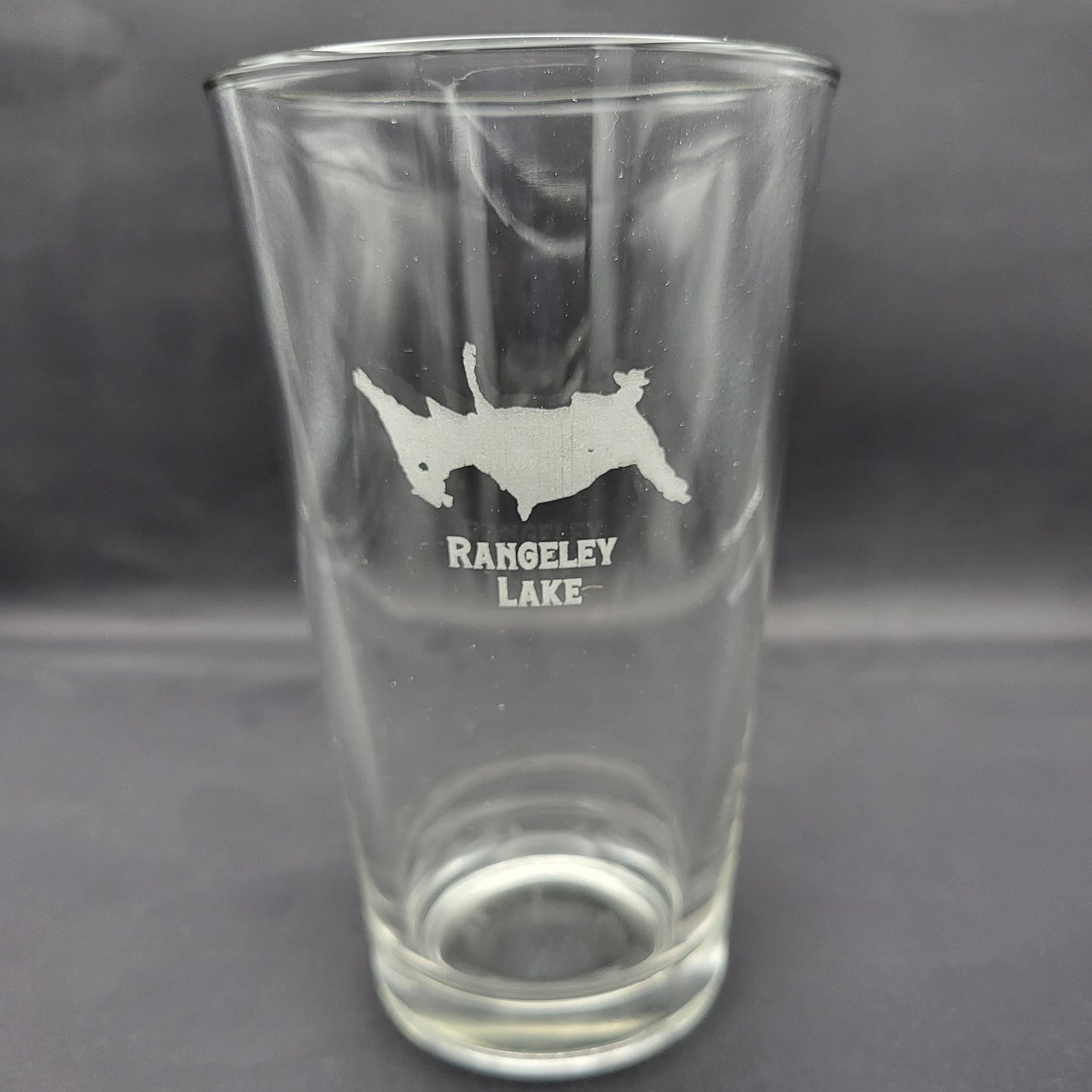 Rangeley Lake etched glassware