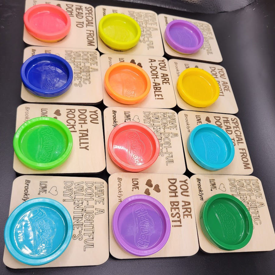 Valentines Play Doh cards with play doh