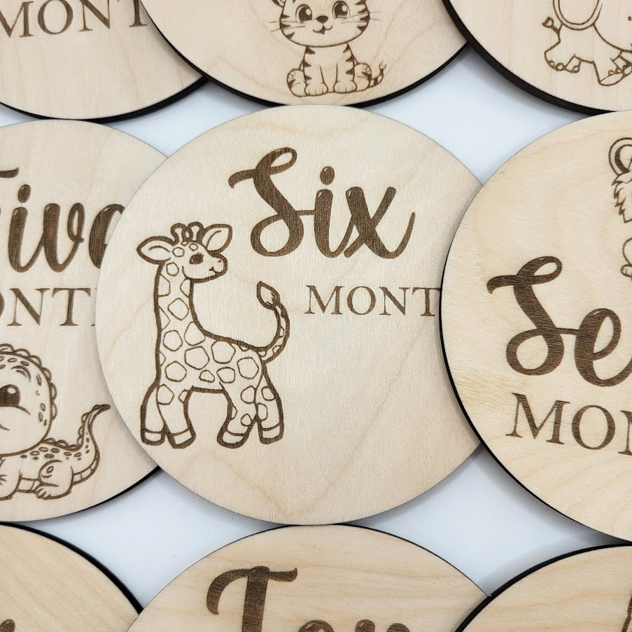 Baby Milestone Month Set Round