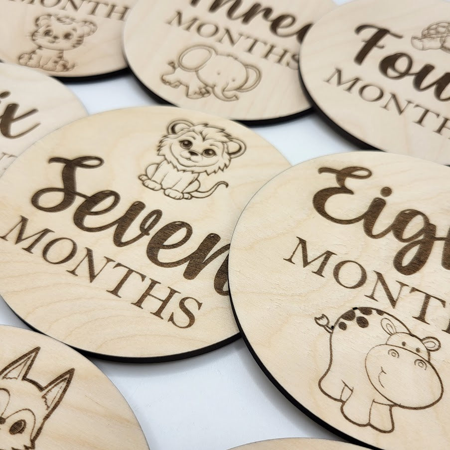 Baby Milestone Month Set Round