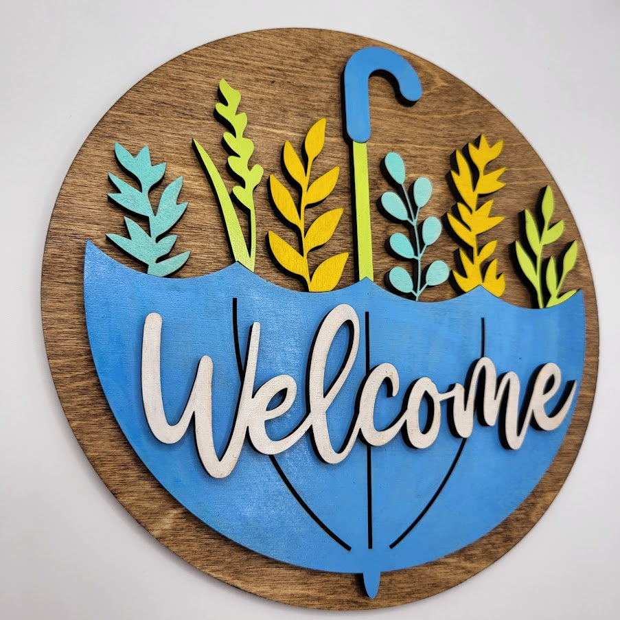 Welcome Umbrella Sign