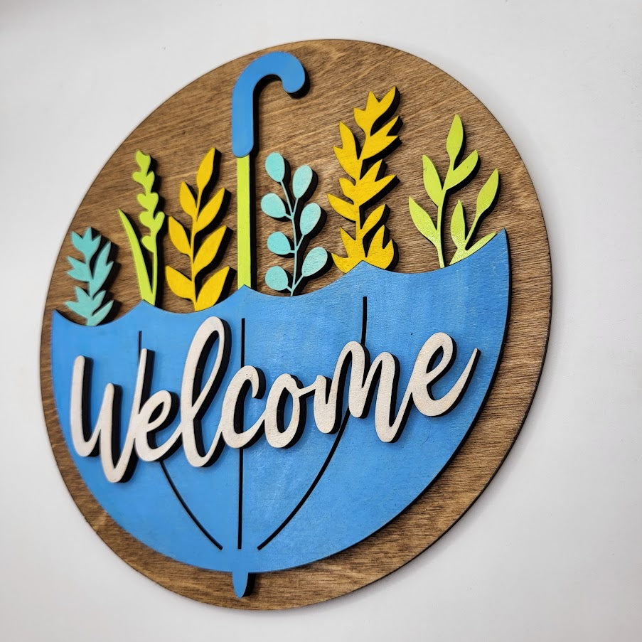 Welcome Umbrella Sign