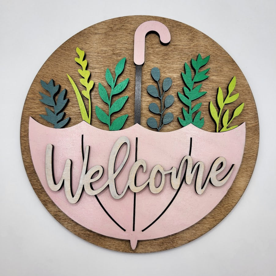 Welcome Umbrella Sign