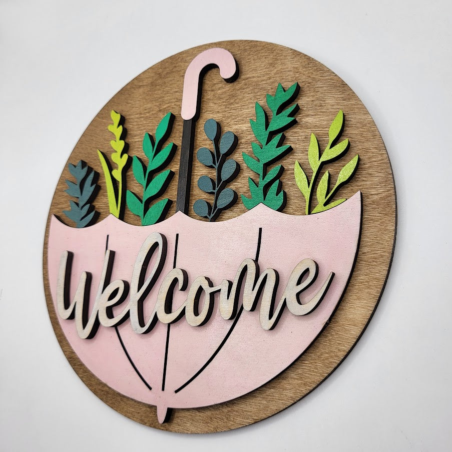 Welcome Umbrella Sign