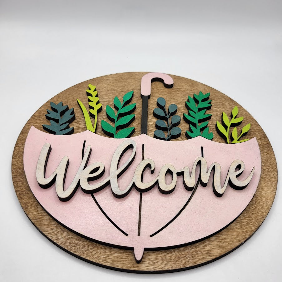 Welcome Umbrella Sign