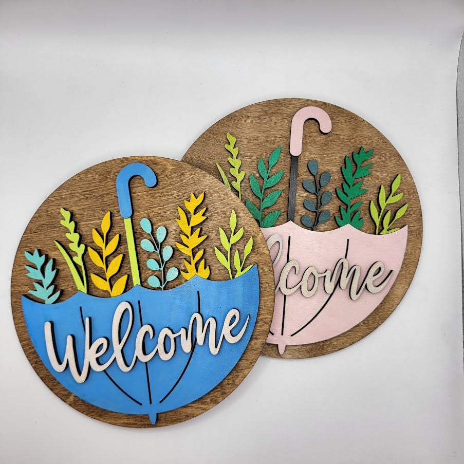 Welcome Umbrella Sign