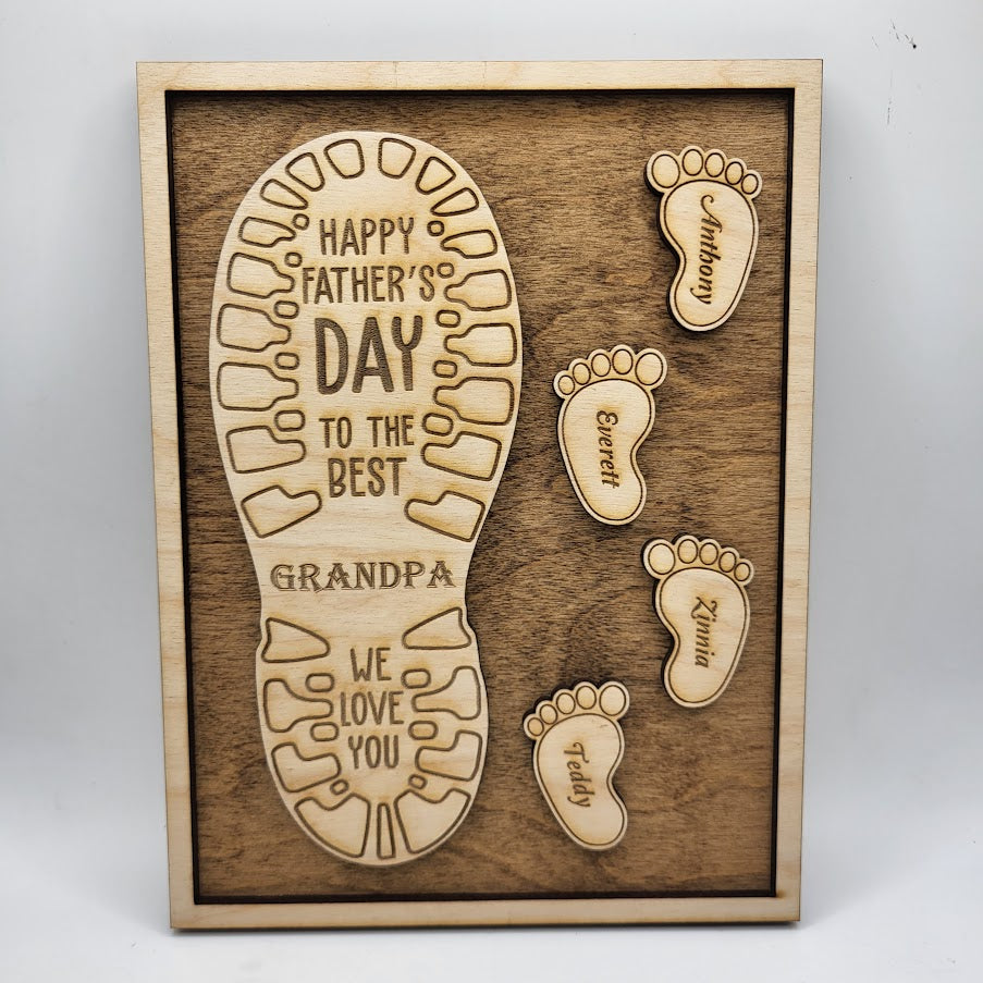 Fathers Day Footprint Sign