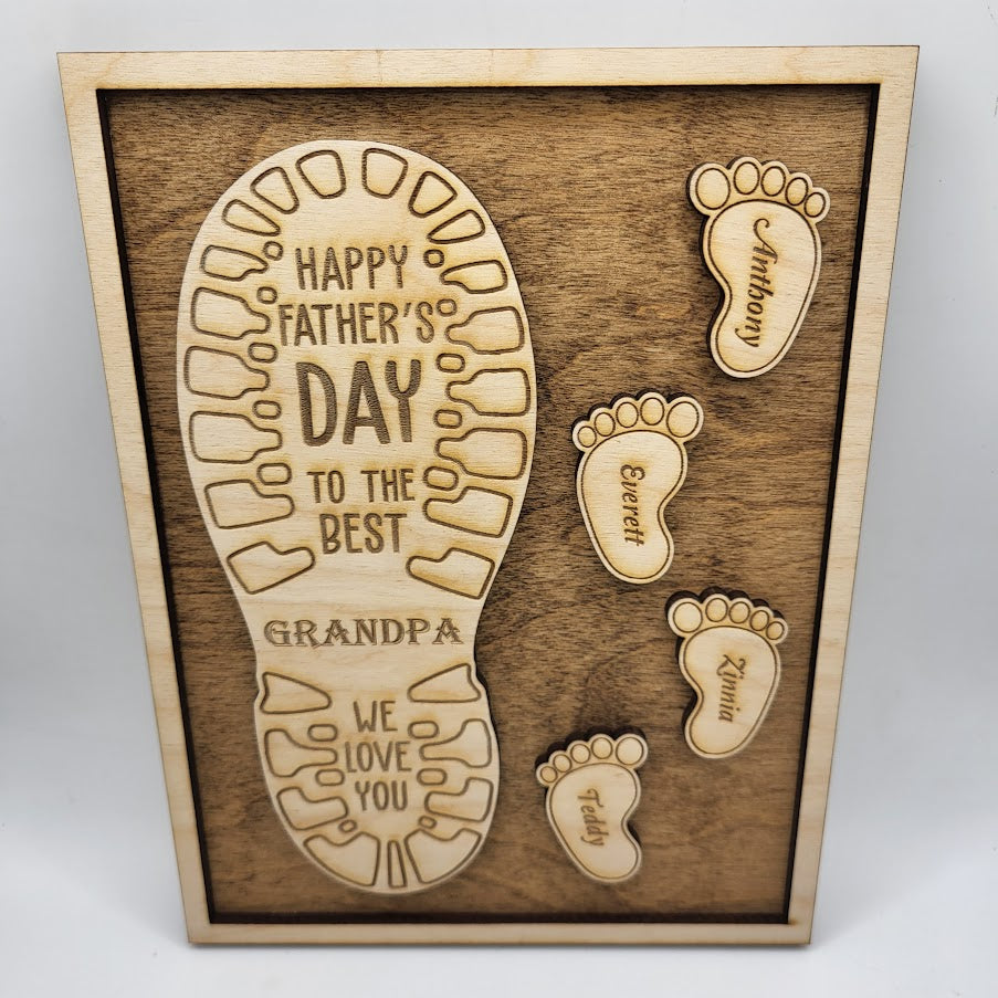 Fathers Day Footprint Sign