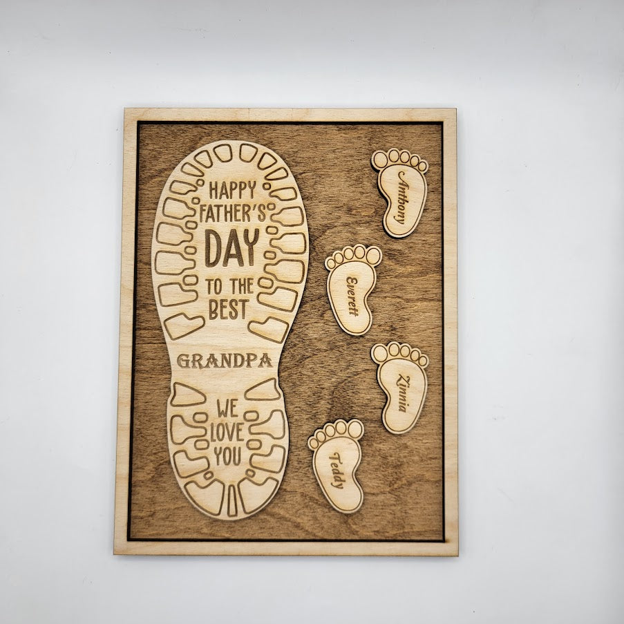 Fathers Day Footprint Sign