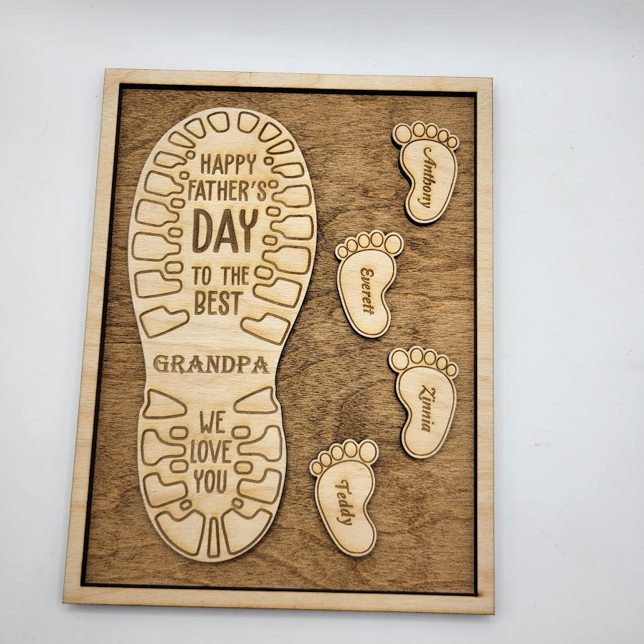 Fathers Day Footprint Sign