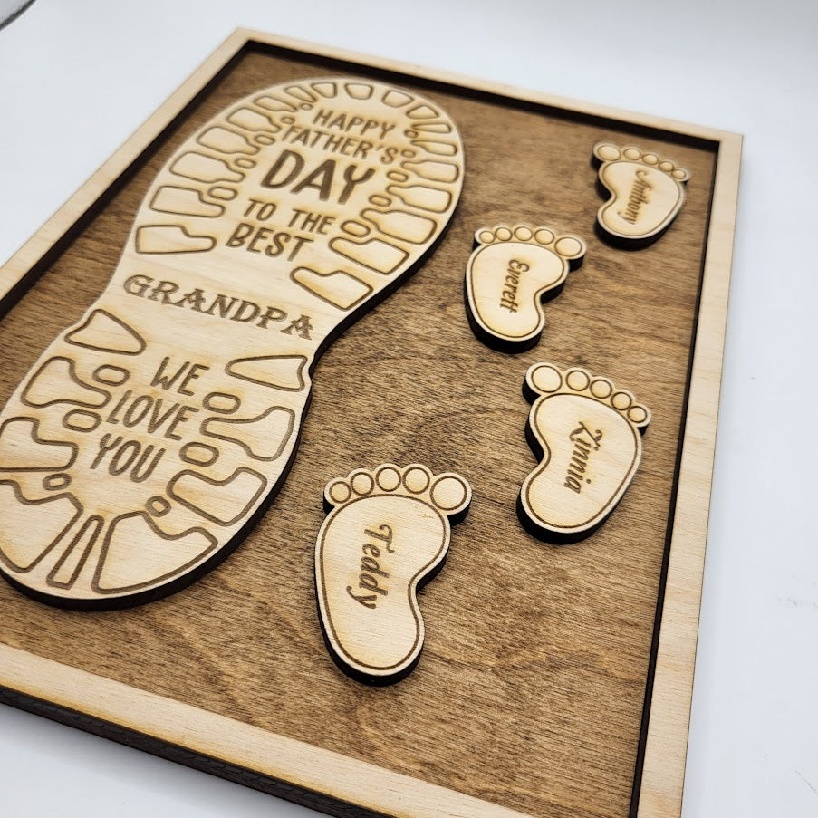 Fathers Day Footprint Sign