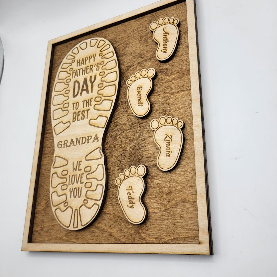 Fathers Day Footprint Sign