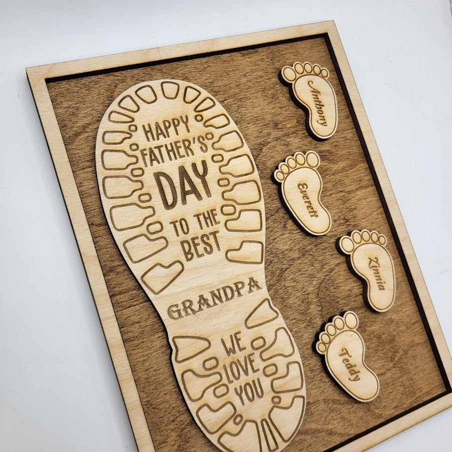 Fathers Day Footprint Sign