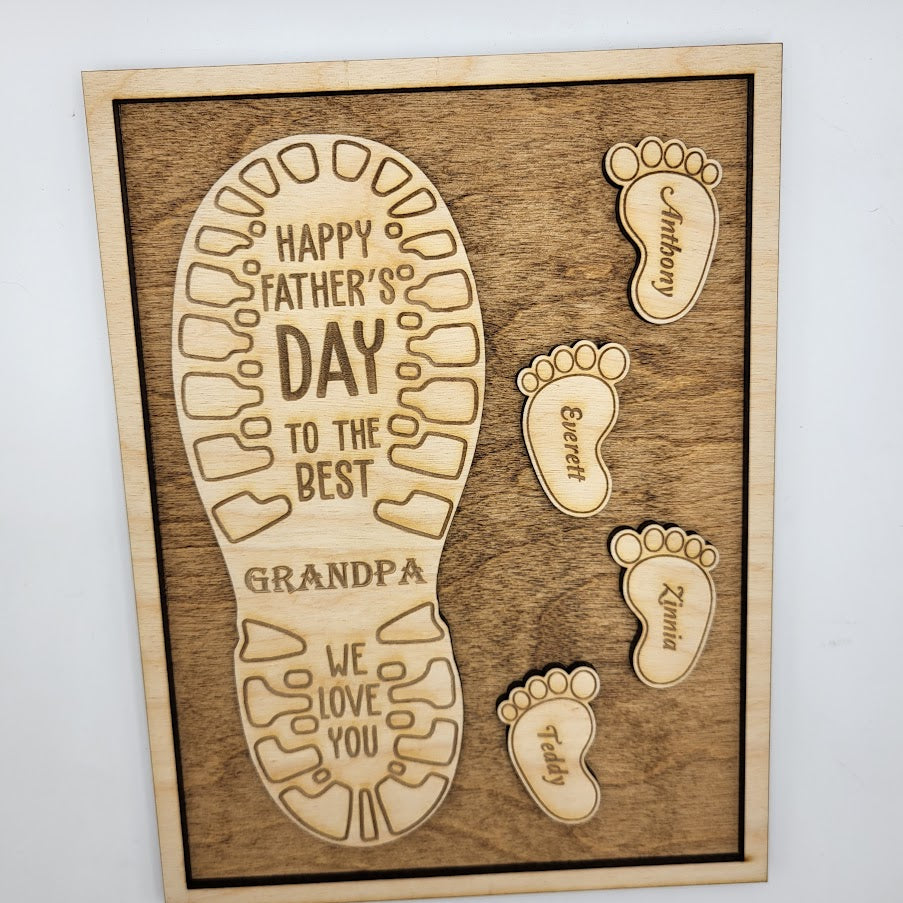 Fathers Day Footprint Sign