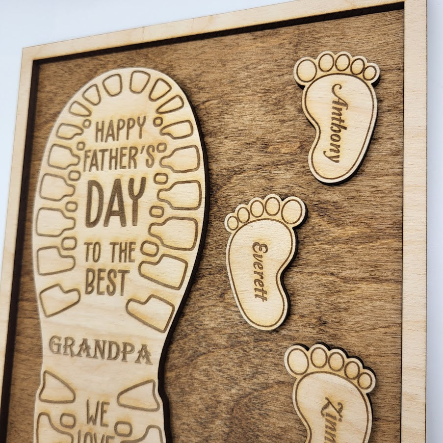 Fathers Day Footprint Sign