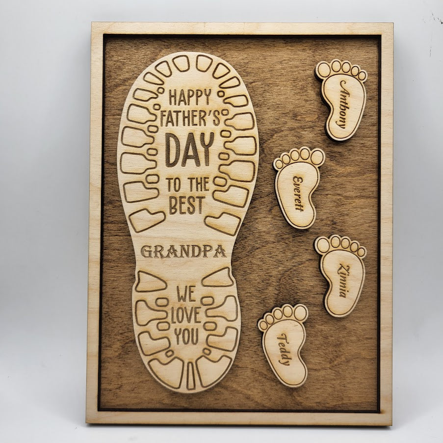 Fathers Day Footprint Sign