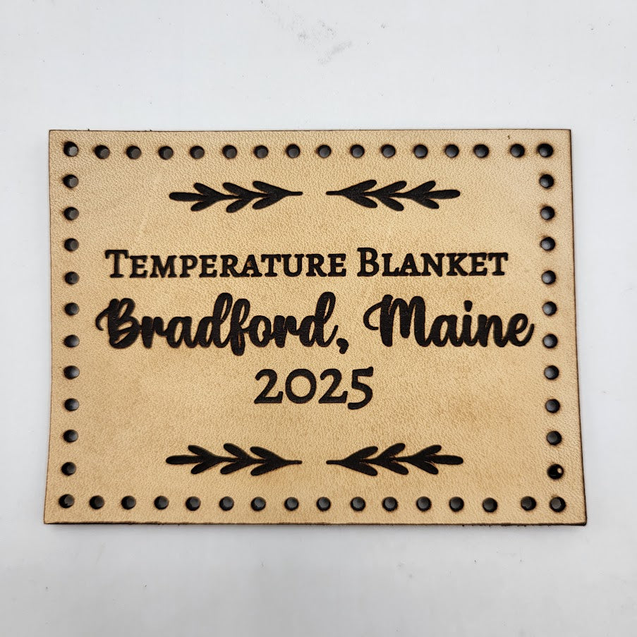 Leather Temperature Blanket Label