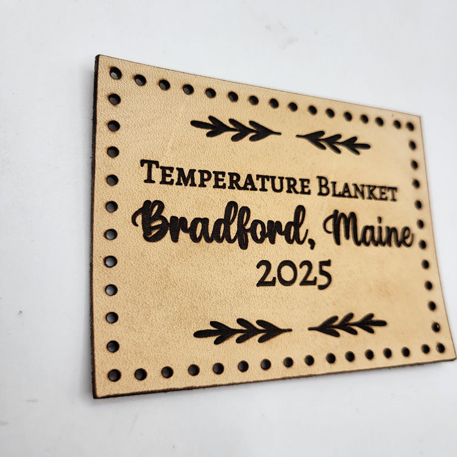 Leather Temperature Blanket Label