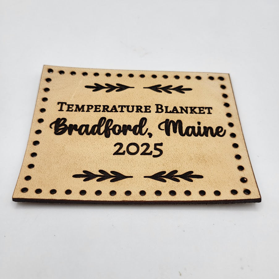 Leather Temperature Blanket Label