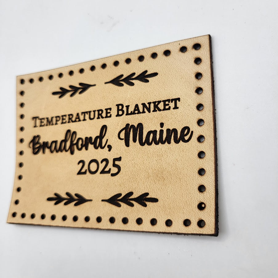 Leather Temperature Blanket Label