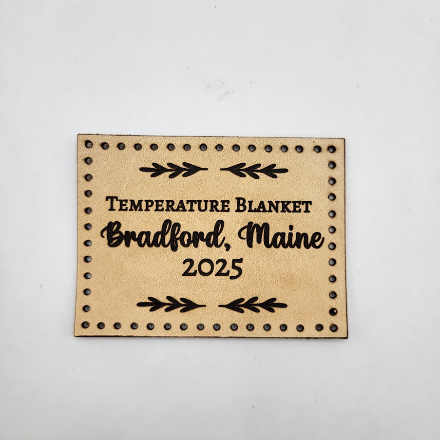 Leather Temperature Blanket Label
