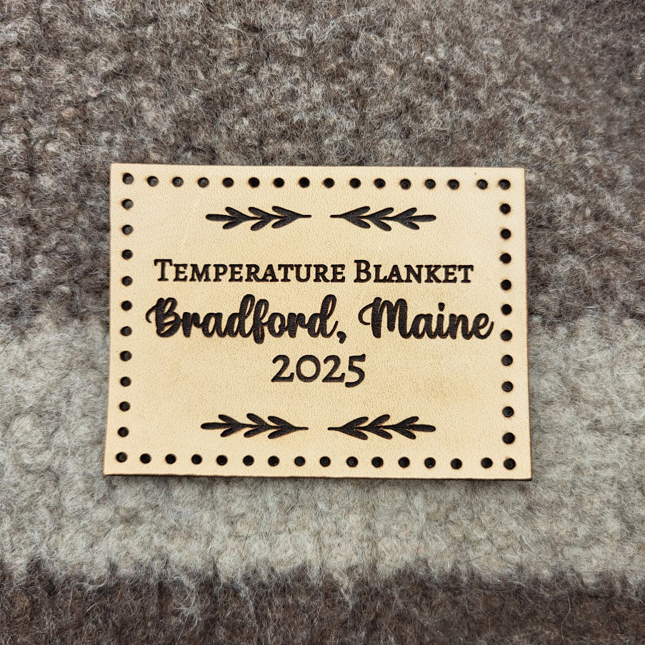 Leather Temperature Blanket Label