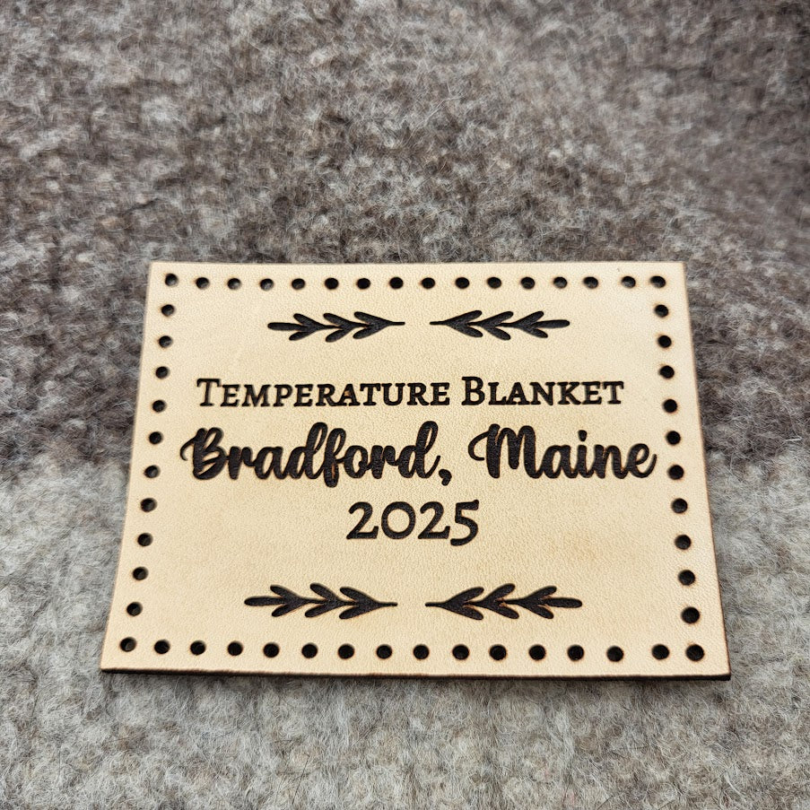 Leather Temperature Blanket Label