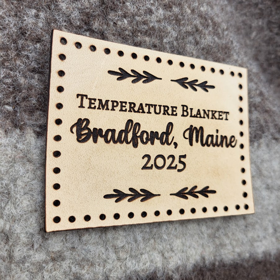 Leather Temperature Blanket Label