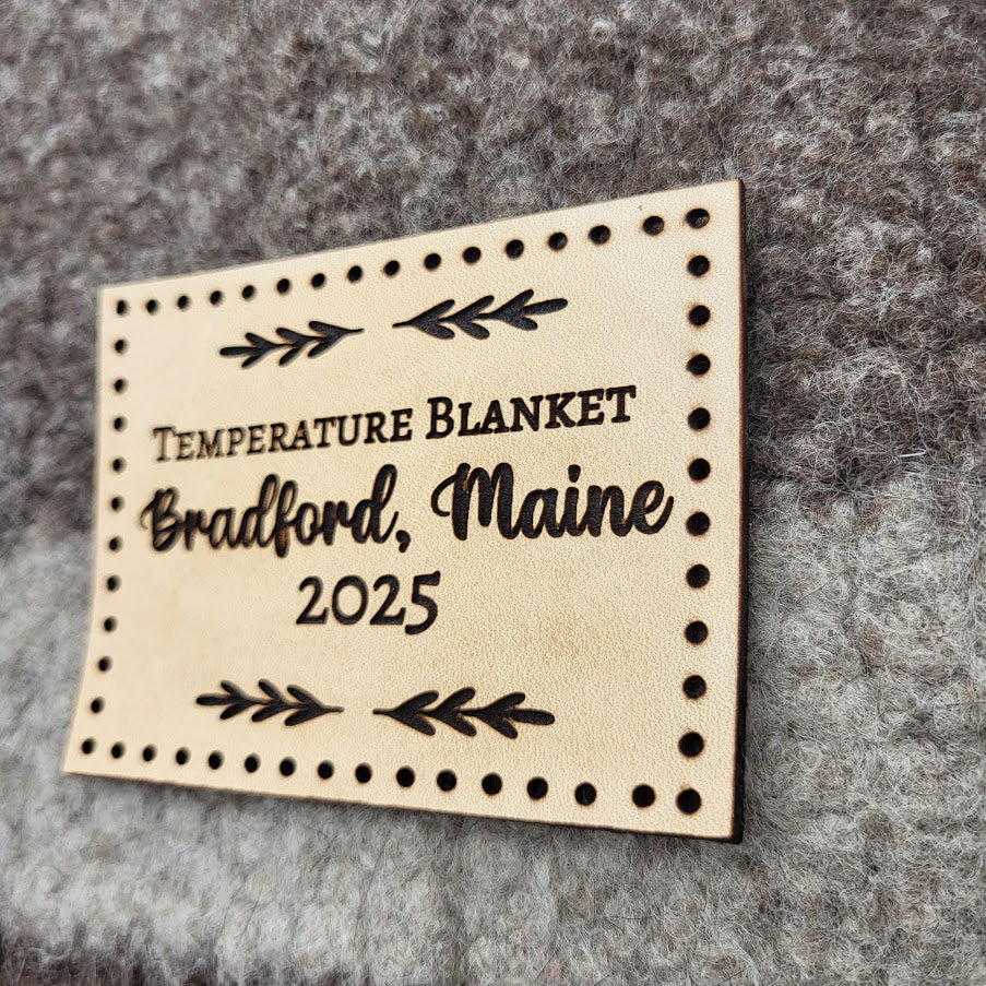 Leather Temperature Blanket Label