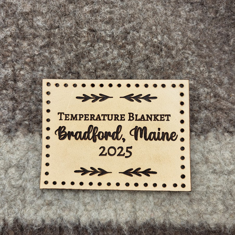 Leather Temperature Blanket Label