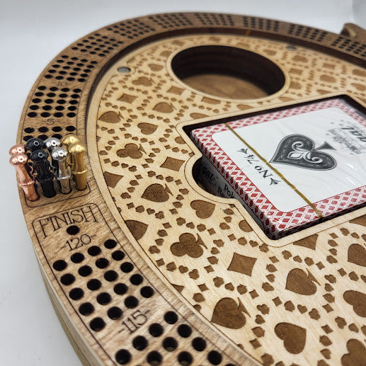 Standing Oval Cribbage Board