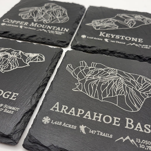 Colorado Mountain Slate Coaster Set