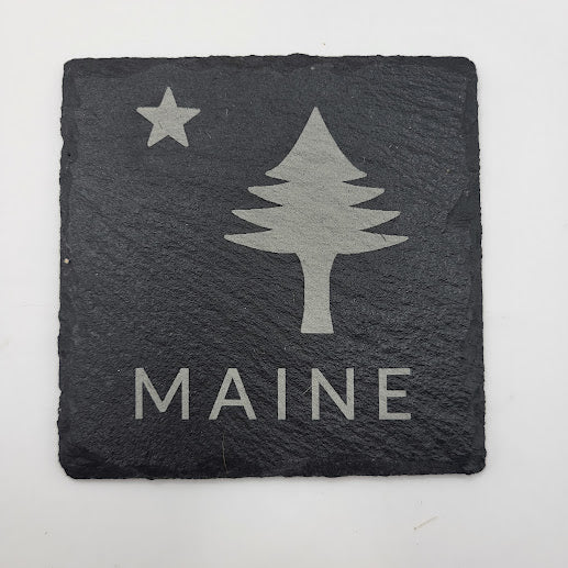 Maine State Flag Coaster Set