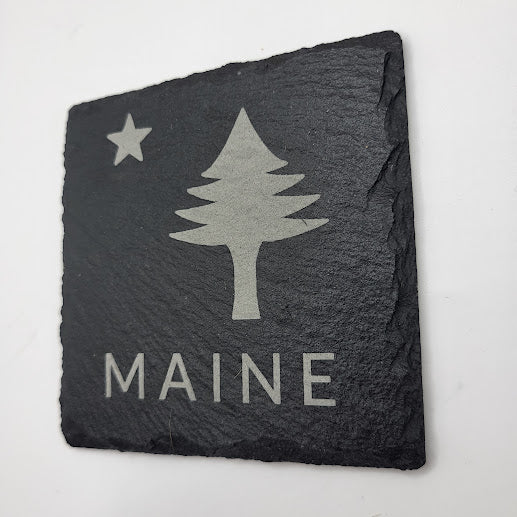 Maine State Flag Coaster Set