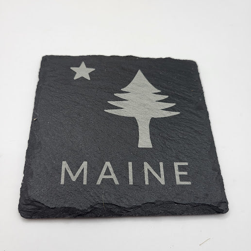 Maine State Flag Coaster Set