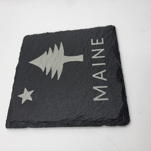 Maine State Flag Coaster Set