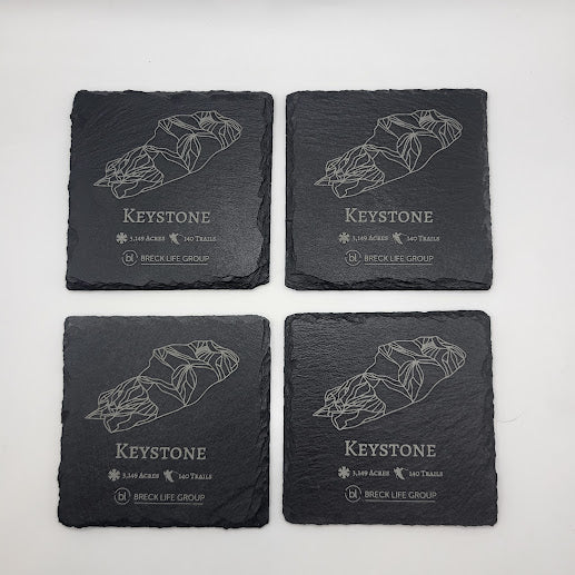 Keystone Mountain Slate Coaster Set
