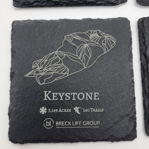 Keystone Mountain Slate Coaster Set