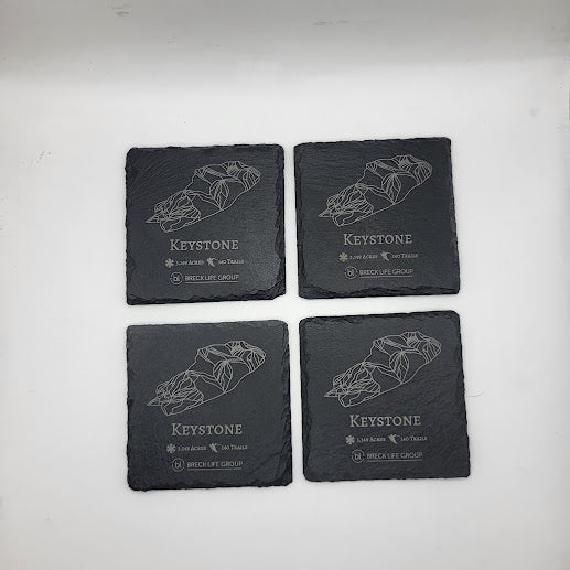 Keystone Mountain Slate Coaster Set