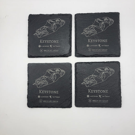 Keystone Mountain Slate Coaster Set