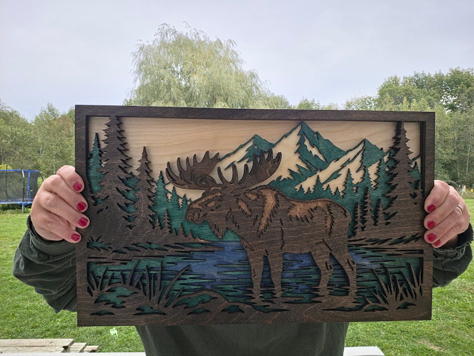 Moose Layered Wall Art