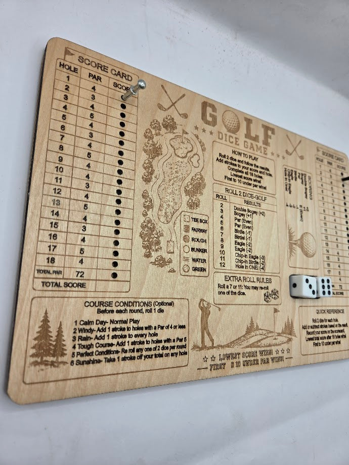 Dice Golf Wooden Game