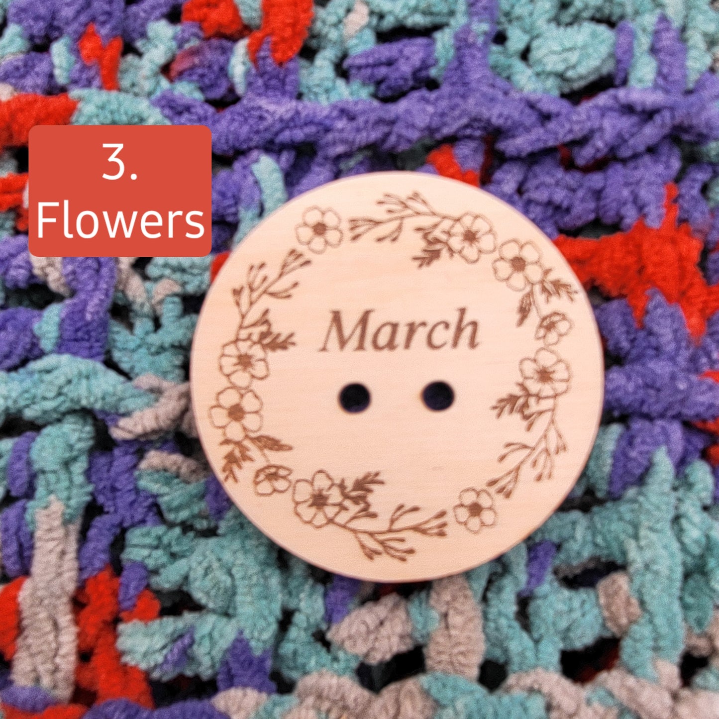 Temperature Blanket Month Buttons Round