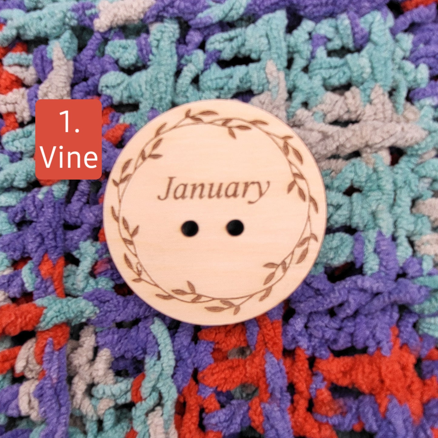 Temperature Blanket Month Buttons Round