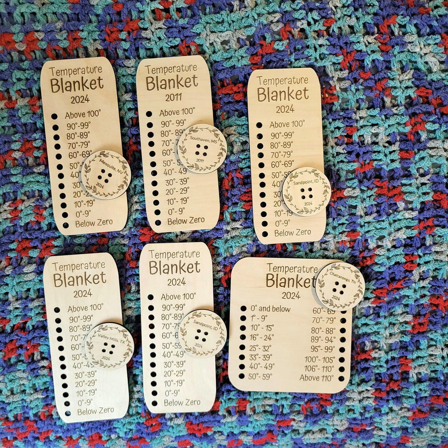 Temperature Blanket Color Chart