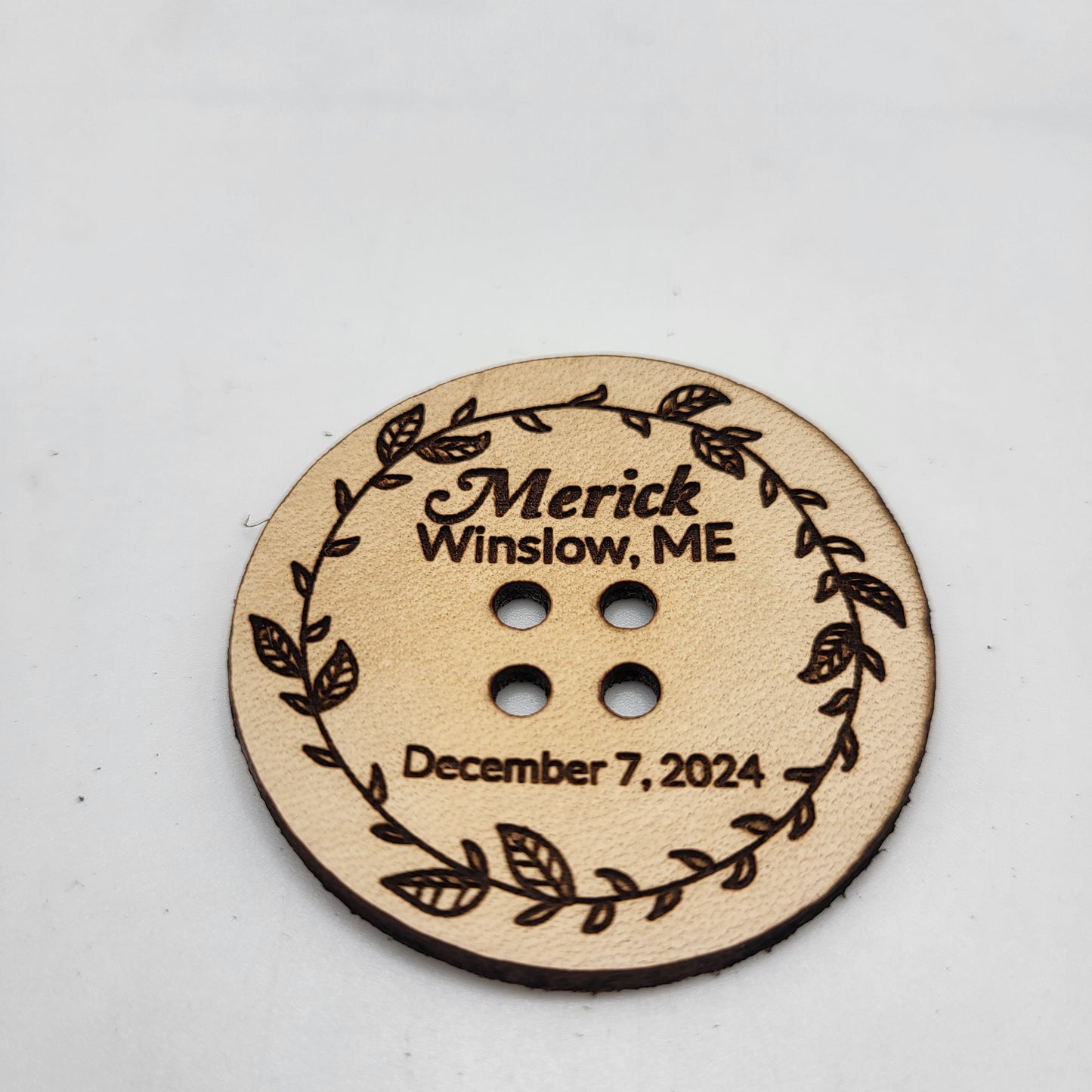 Leather Round Button