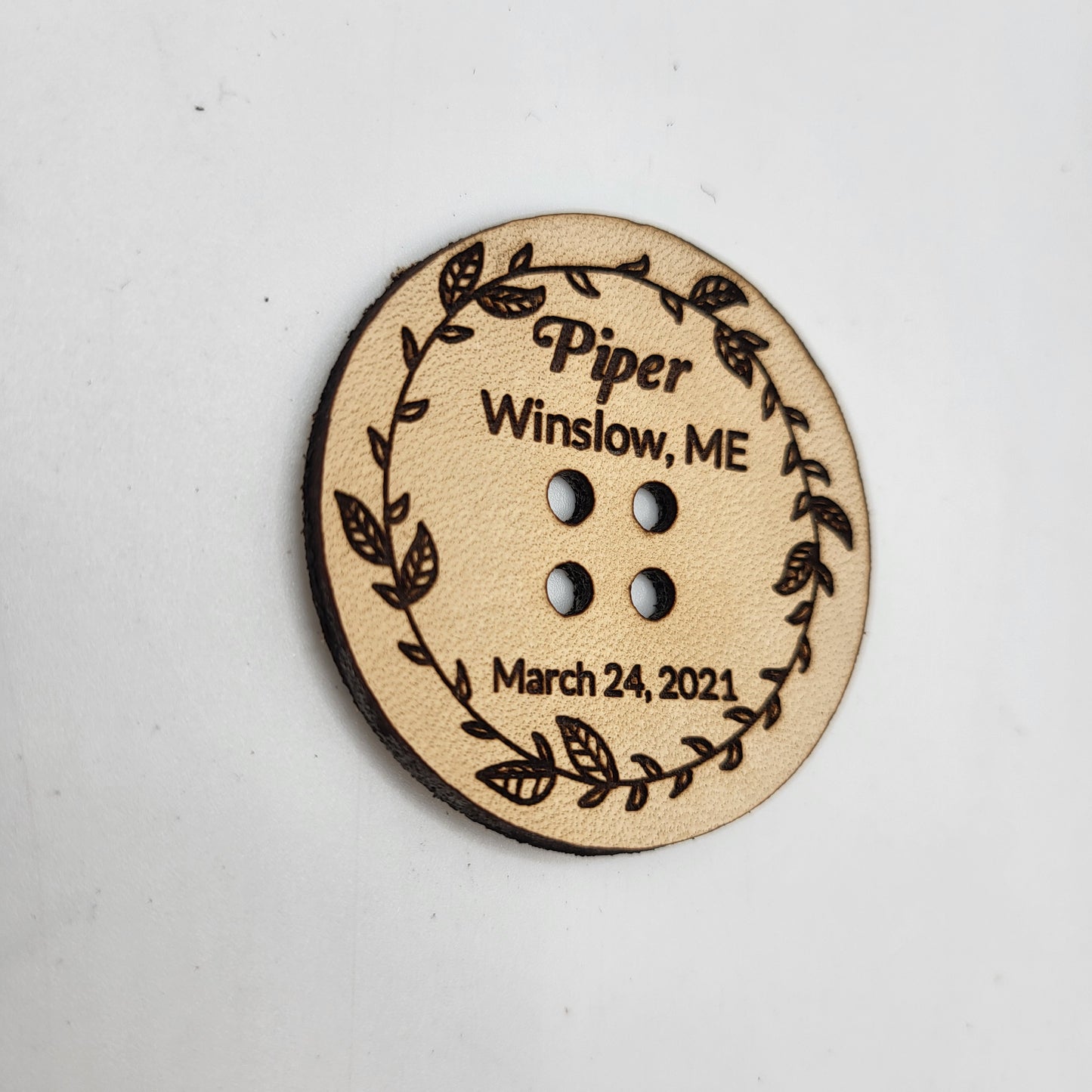 Leather Round Button