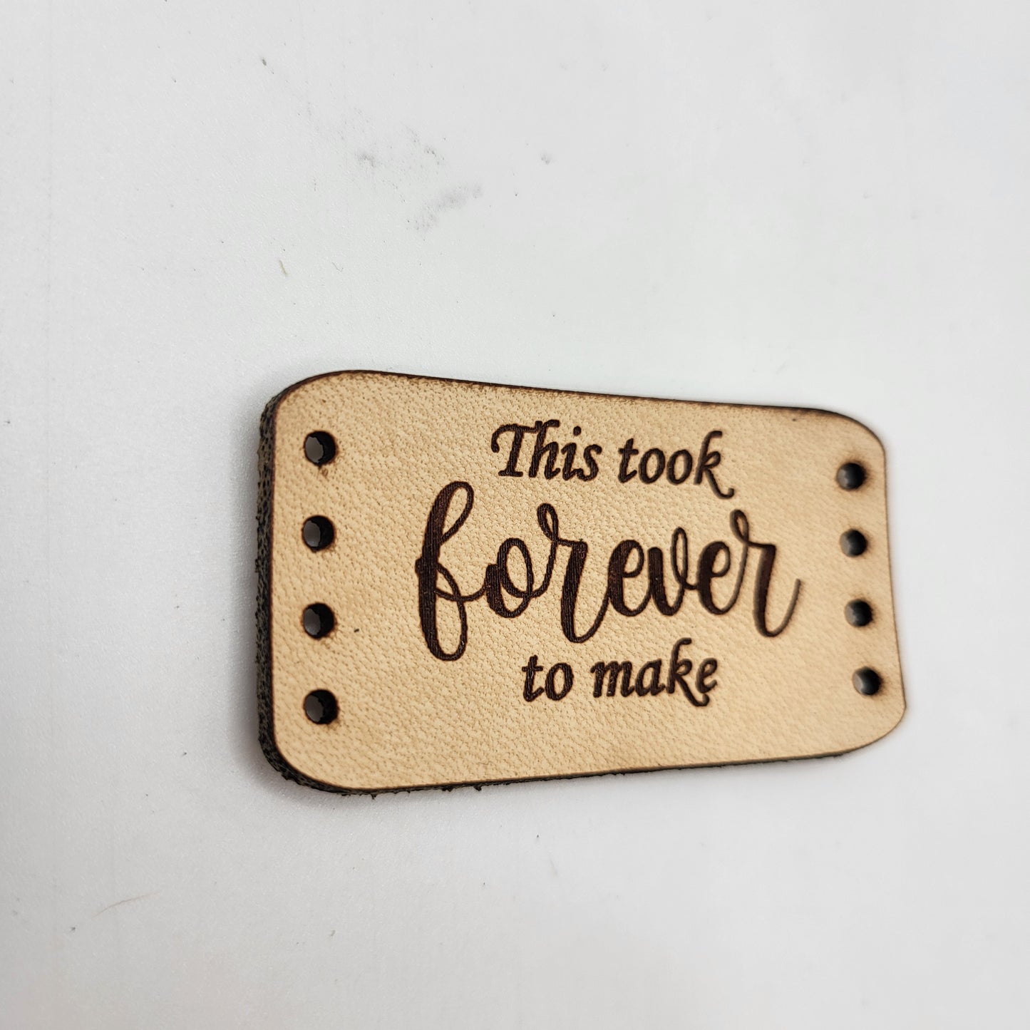 This took forever to make leather tag