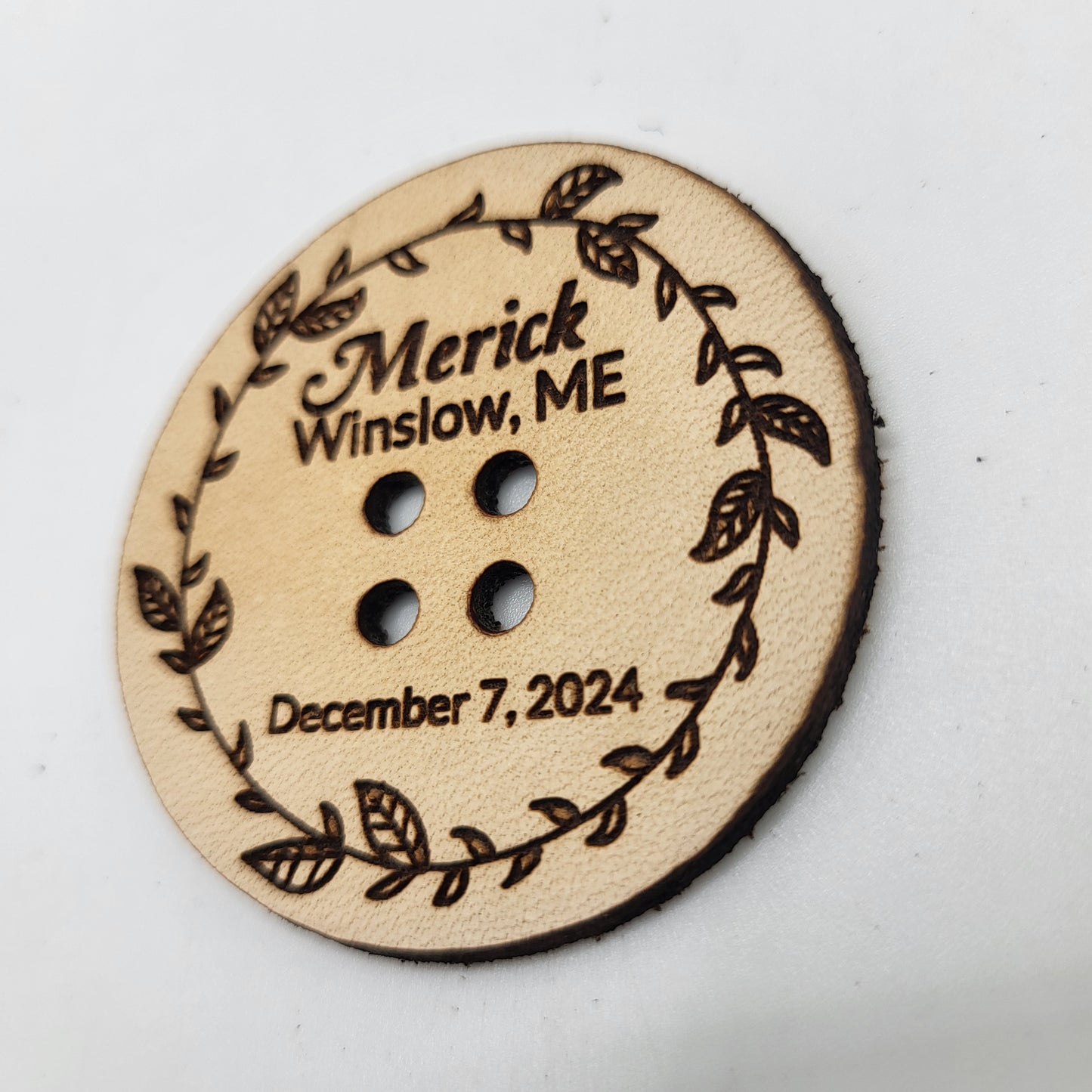 Leather Round Button