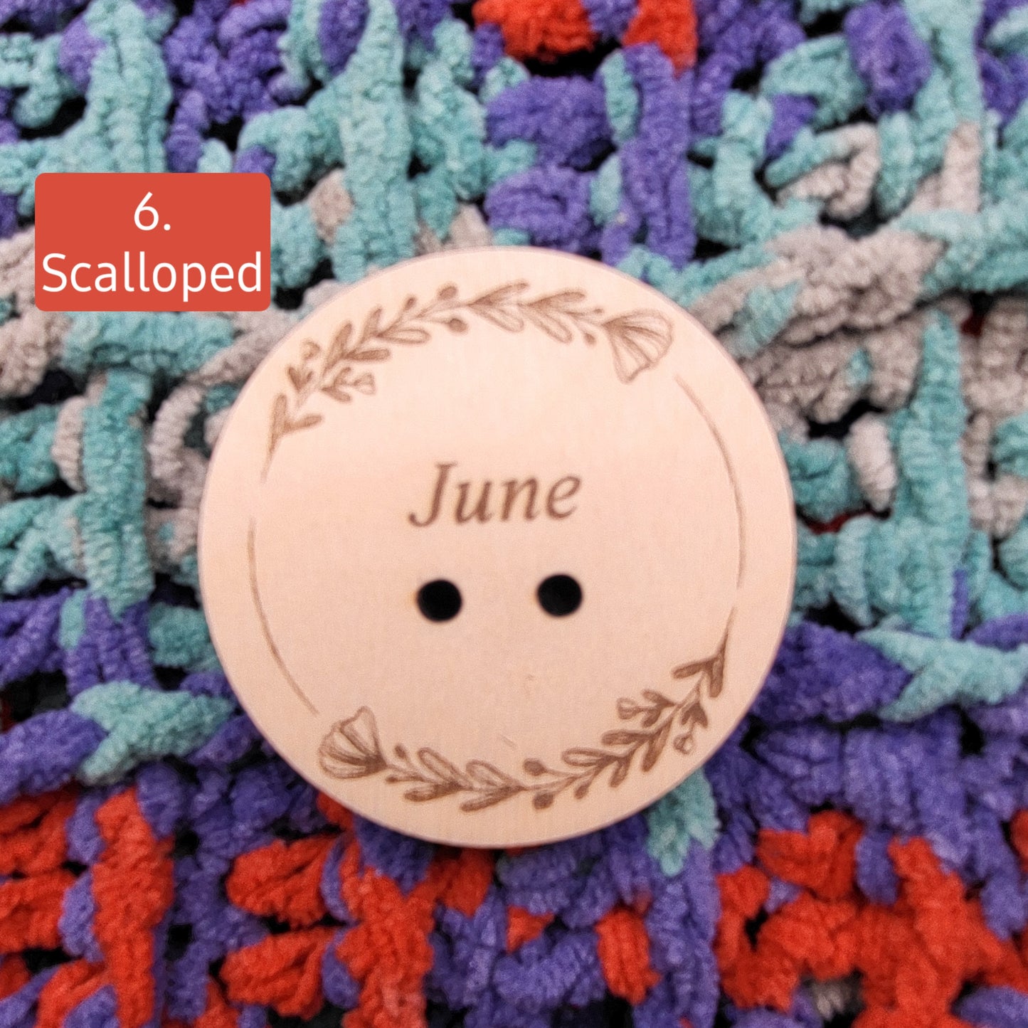 Temperature Blanket Month Buttons Round